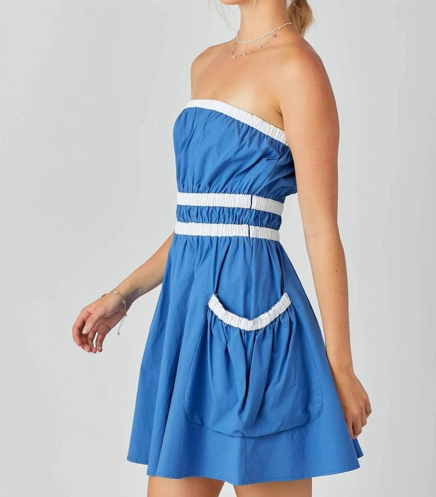 BABY PINK Baby Pink - Contrast Gathered Oversized Pocket Tube Dress