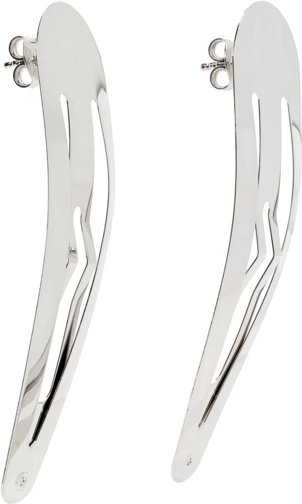 D'heygere Silver Hair Clip Earrings 2