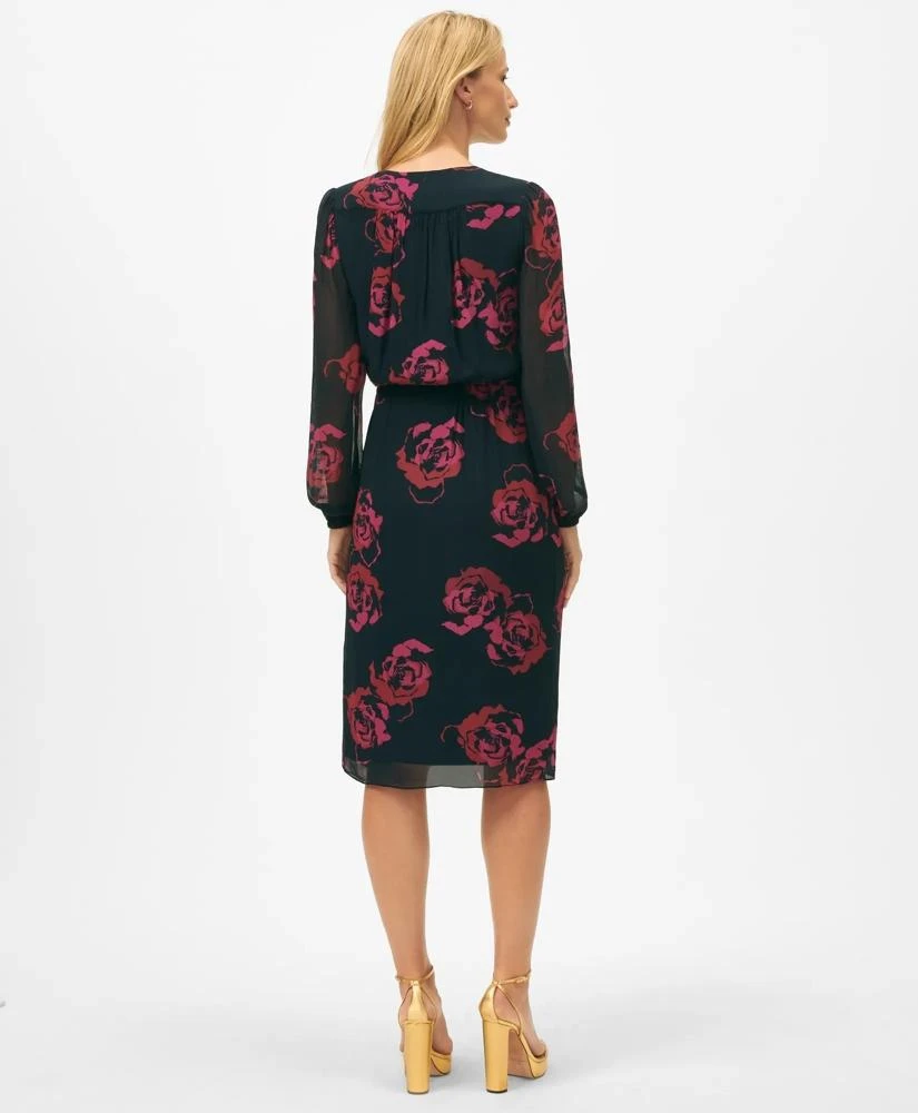 Brooks Brothers Rose Wrap Dress in Chiffon 3