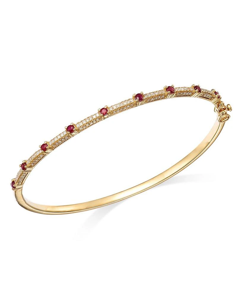 Bloomingdale
s Ruby 
Diamond Bangle Bracelet in 14K Yellow Gold 1