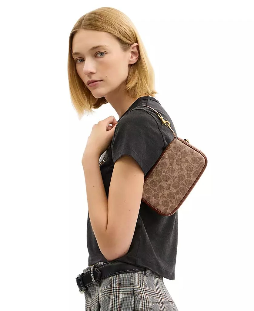 Coach Plaza Mini Signature Canvas Shoulder Bag 18 3