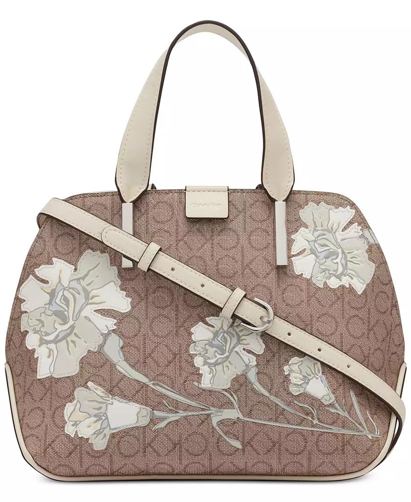 (メル39111様1) Calvin Klein Audrey Floral Signature Convertible Satchel
