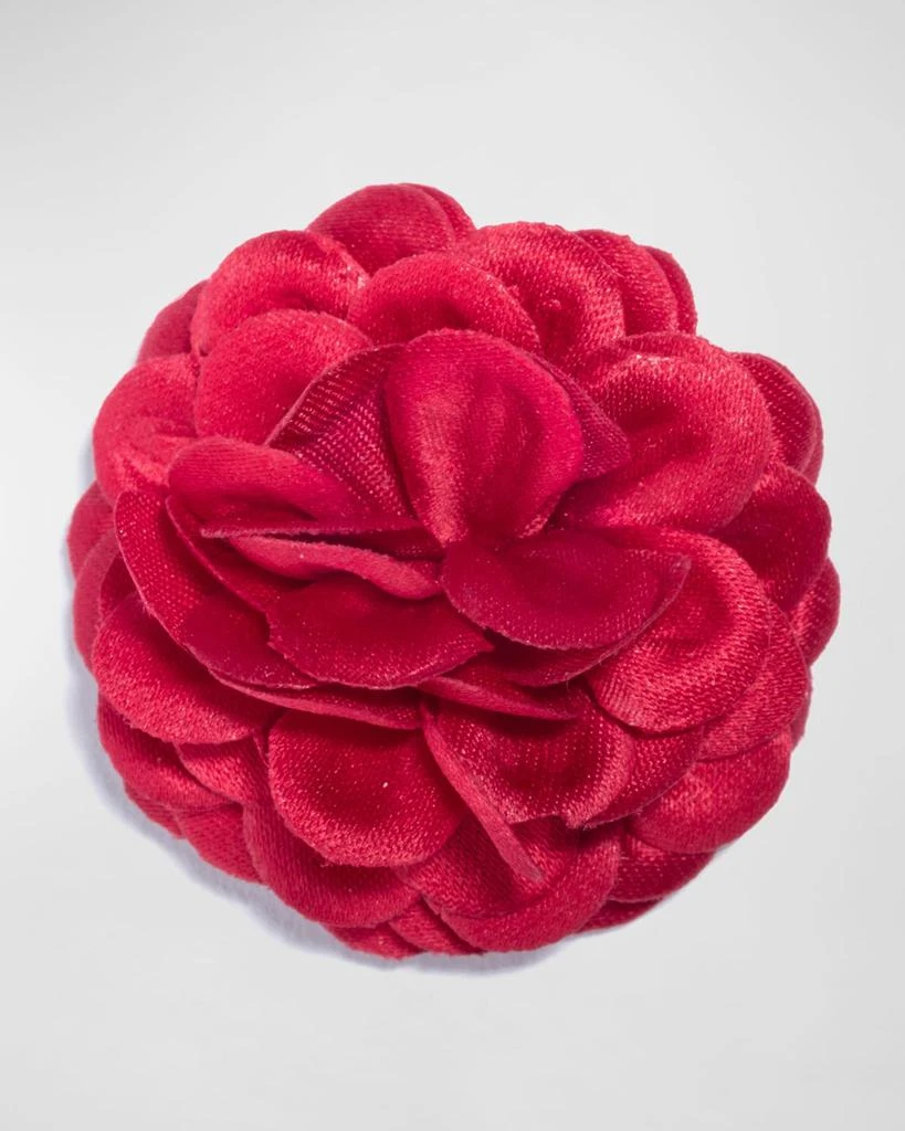 Hook + Albert Satin Dahlia Lapel Flower, Red 1