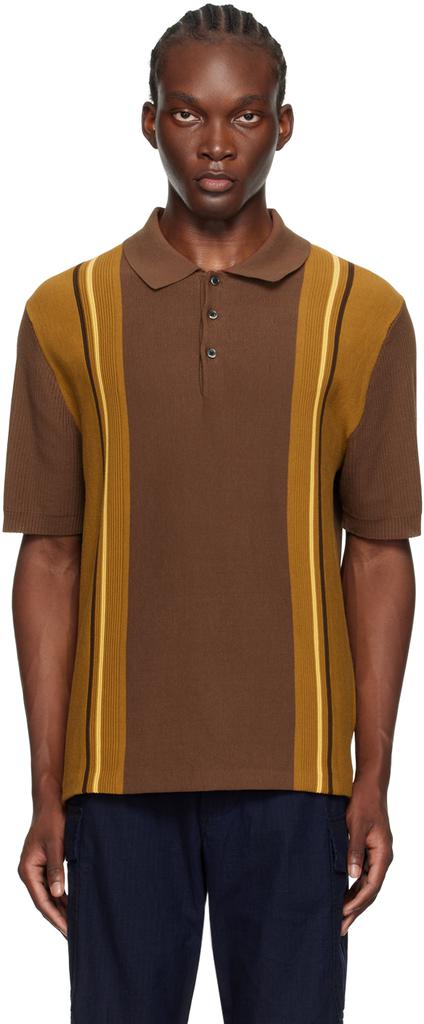 BEAMS PLUS Brown Stripe Polo