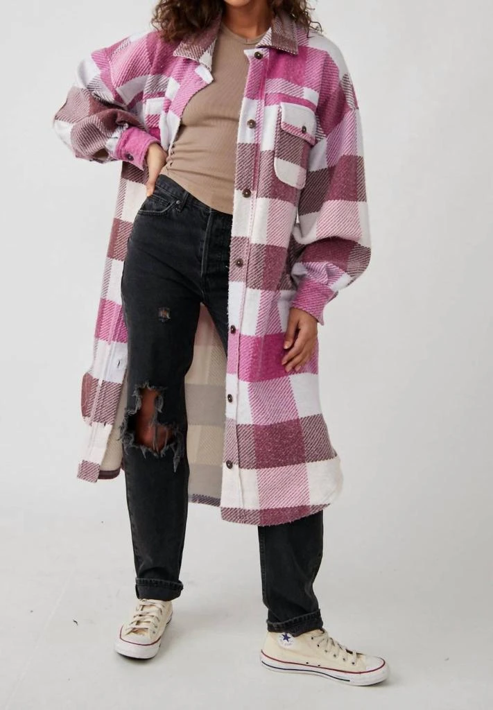 Free People Free People - Plaid Long Jacket 1