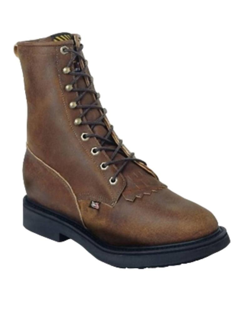 Justin Men's Round Steel Rated Toe - Eee Width In Aged Bark