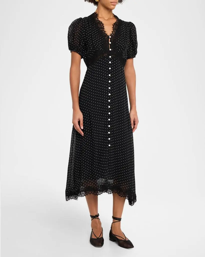 Sea Melody Polka-Dot Midi Dress 4