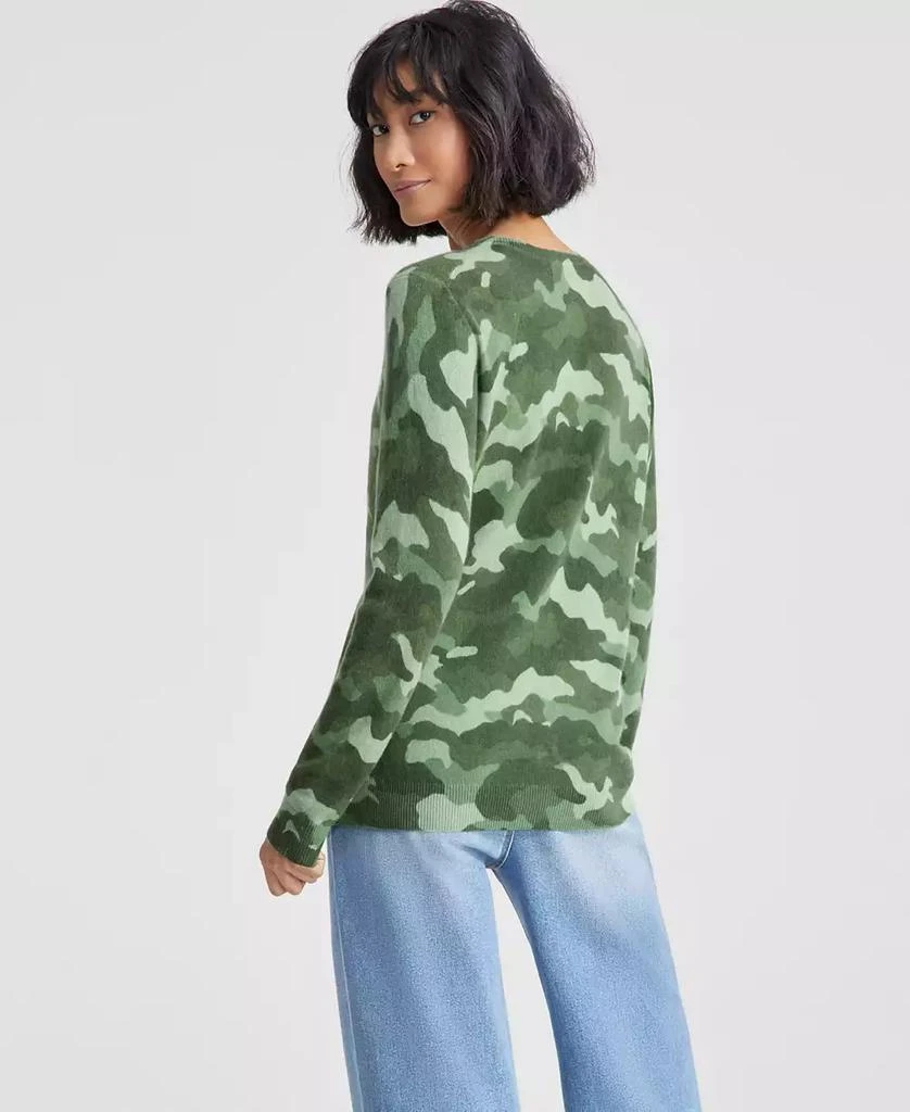 Charter Club Women's 100% Cashmere Camo-Print Crewneck Sweater, Created for Macy's 2