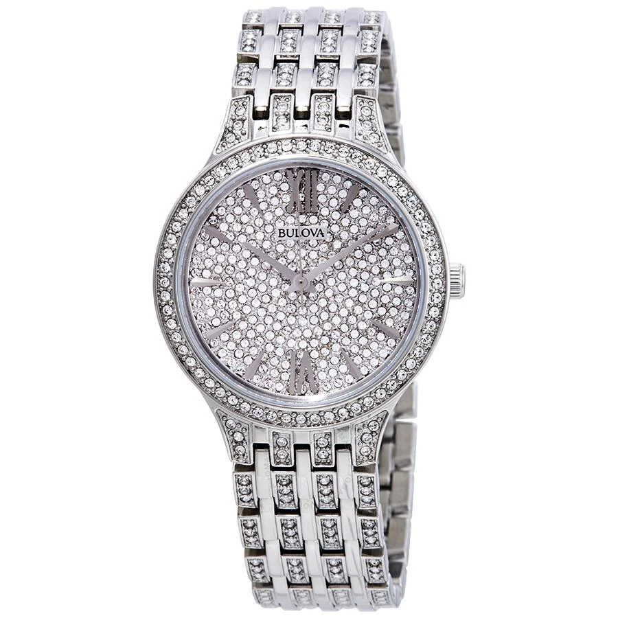 Bulova Crystal Silver Dial Ladies Watch 96L243 1