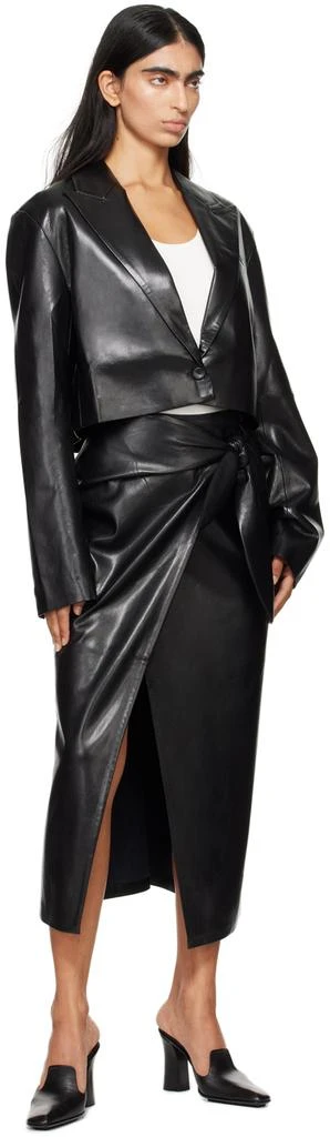 Nanushka Black Carola Vegan Leather Maxi Skirt 4
