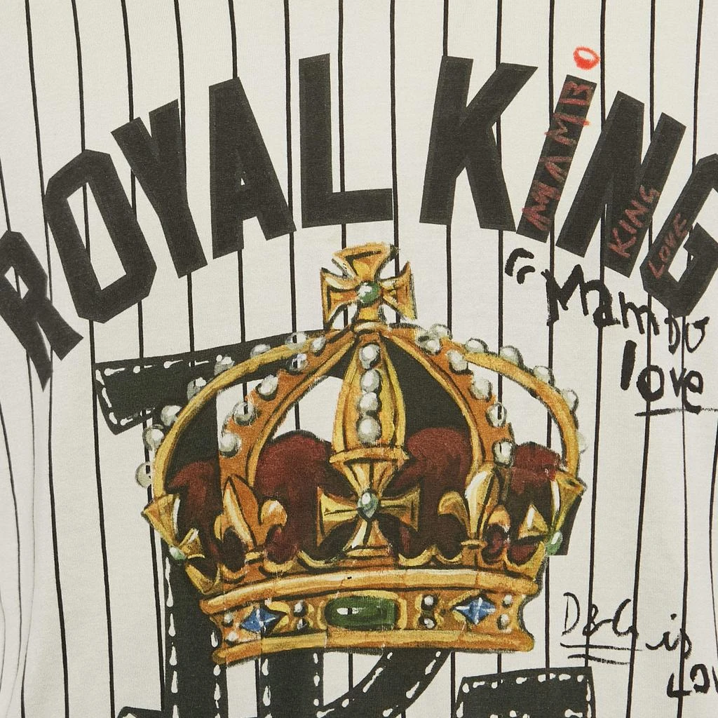 Dolce & Gabbana Dolce & Gabbana Black/White Royal King Print Cotton Jersey Baseball T-Shirt XL 3