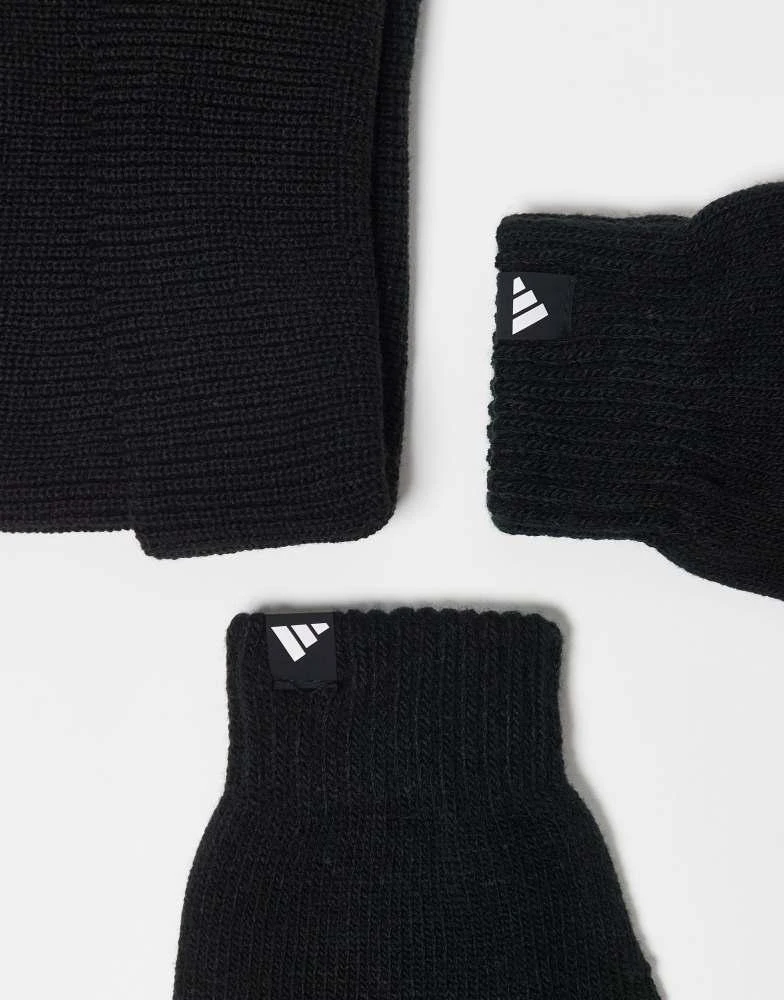 Adidas adidas Training glove and beanie gift set in black 3