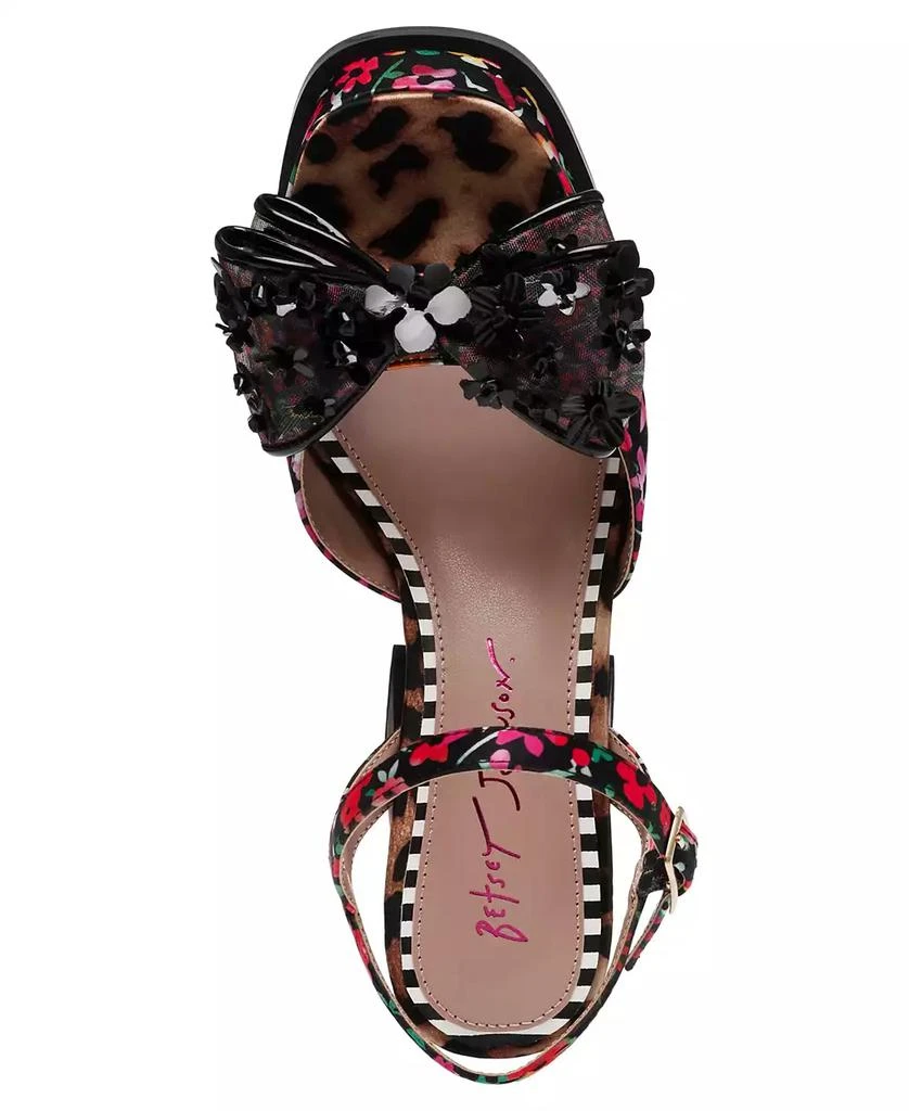 Betsey Johnson Women's Lilie Beaded Platform High Heel Dress Sandals 4