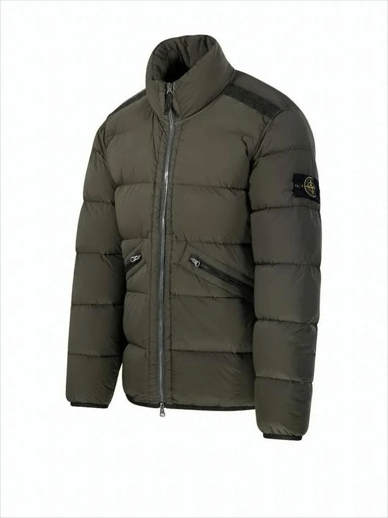 Stone Island Quilted High-Collar Padded Jacket with Zippered Pockets 2