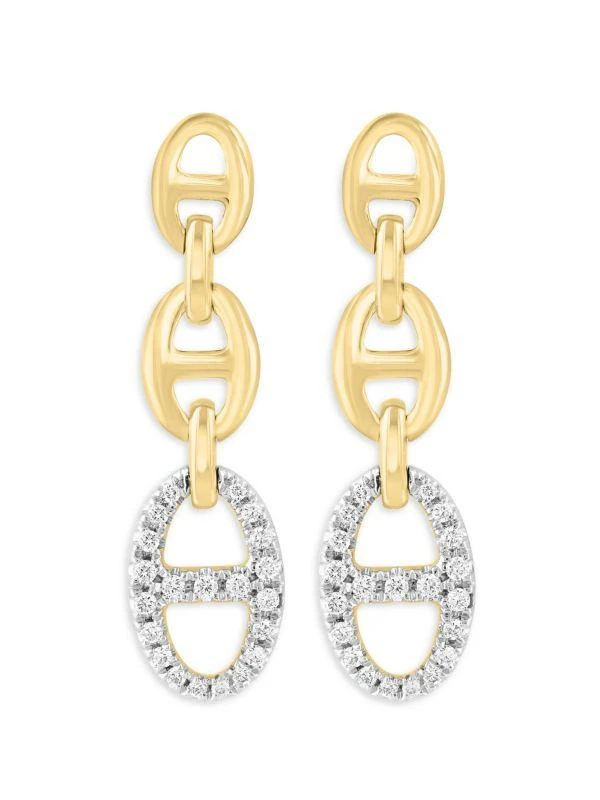 Shop 14K Yellow Gold TCW Diamond Drop Earrings on Sale at