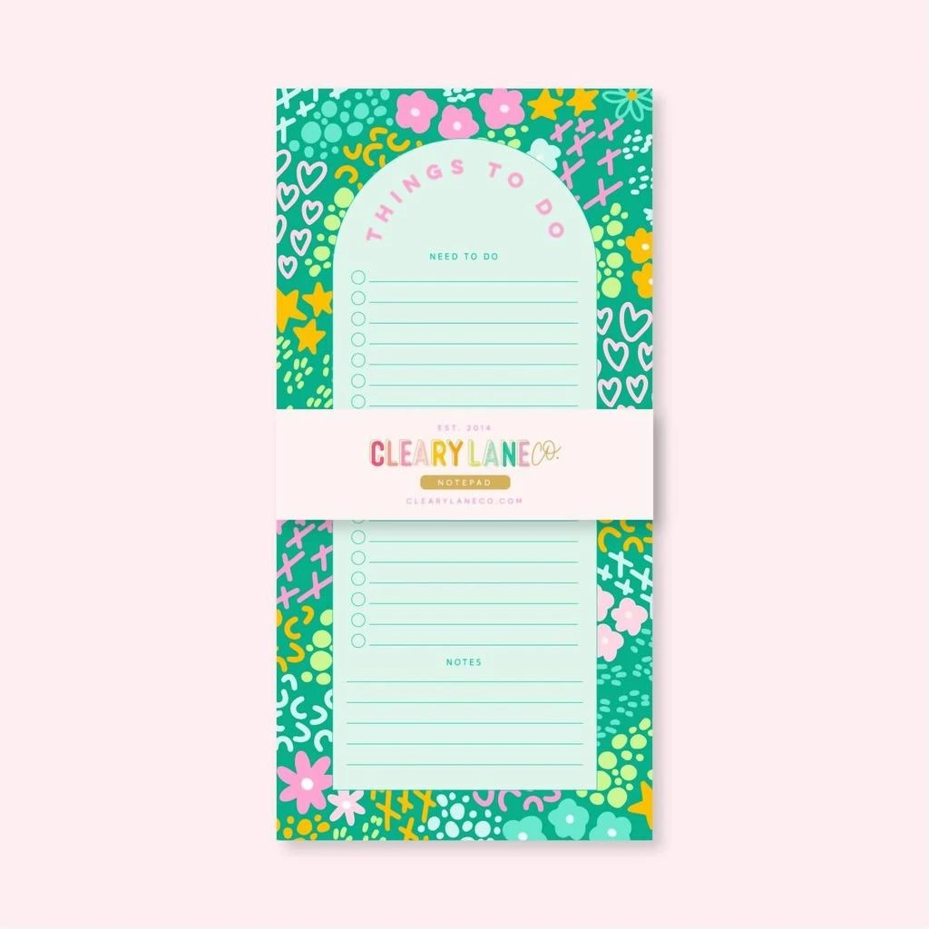 Cleary Lane Notepad With 50 Sheets In Green Multi