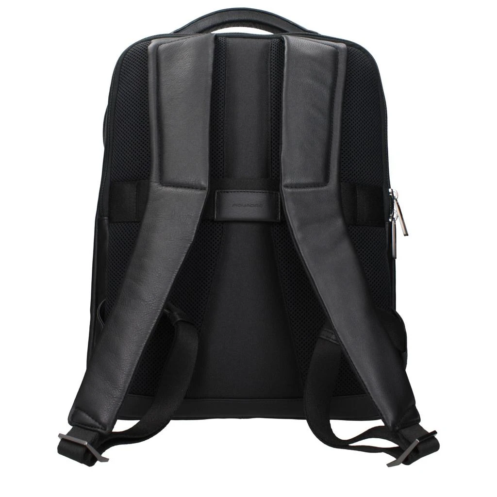 PIQUADRO Piquadro Black Leather Backpacks 3