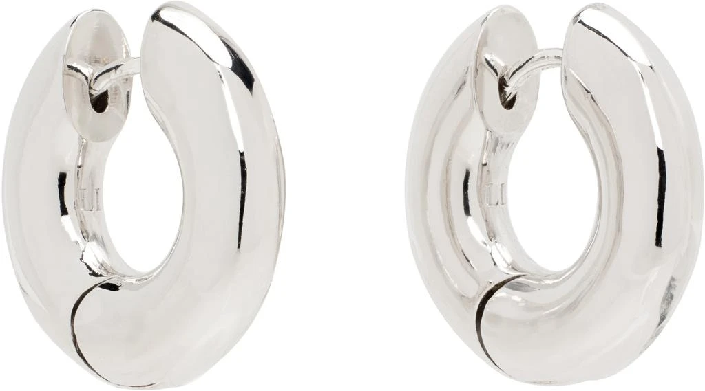 Laura Lombardi Silver Medium Terra Hoop Earrings 2