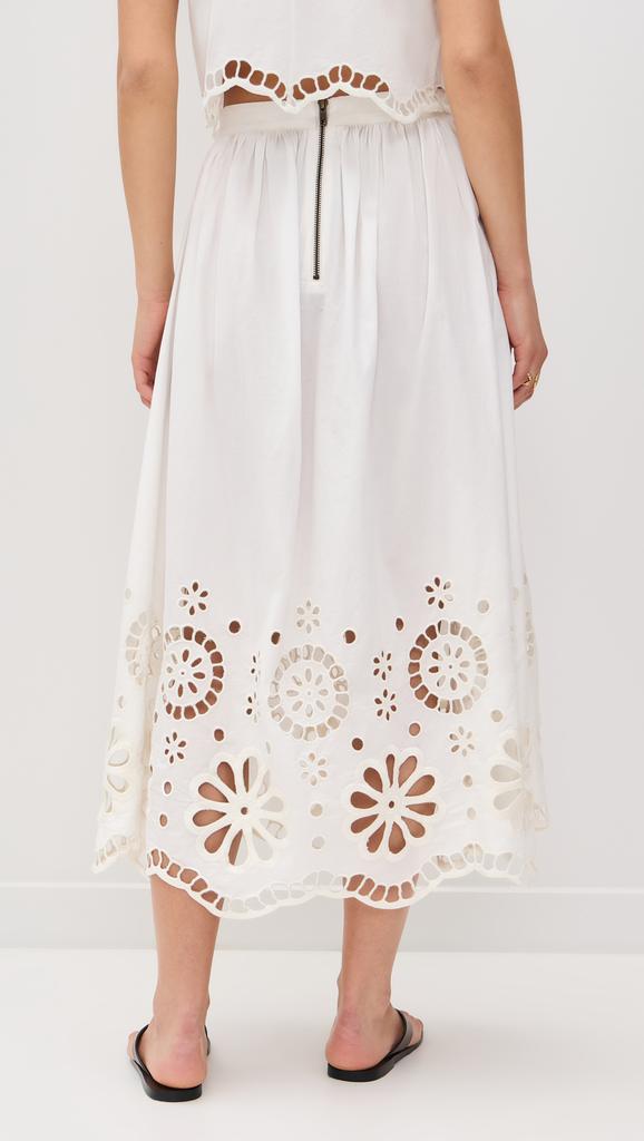 The Great The Super Bloom Eyelet Skirt