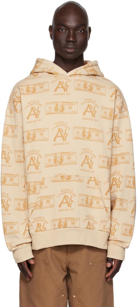 Awake NY Beige Printed Hoodie