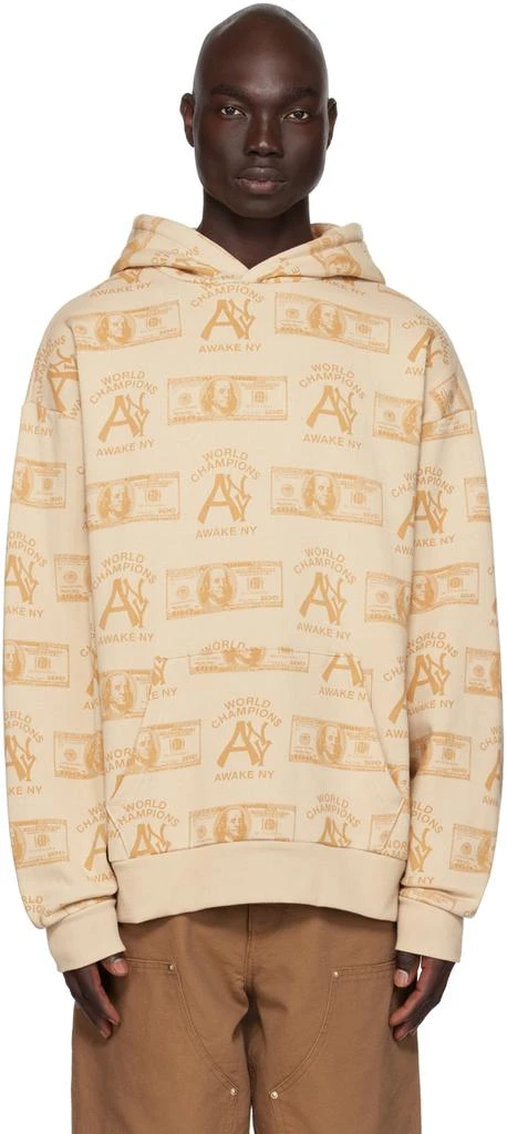 Awake NY Beige Printed Hoodie 1