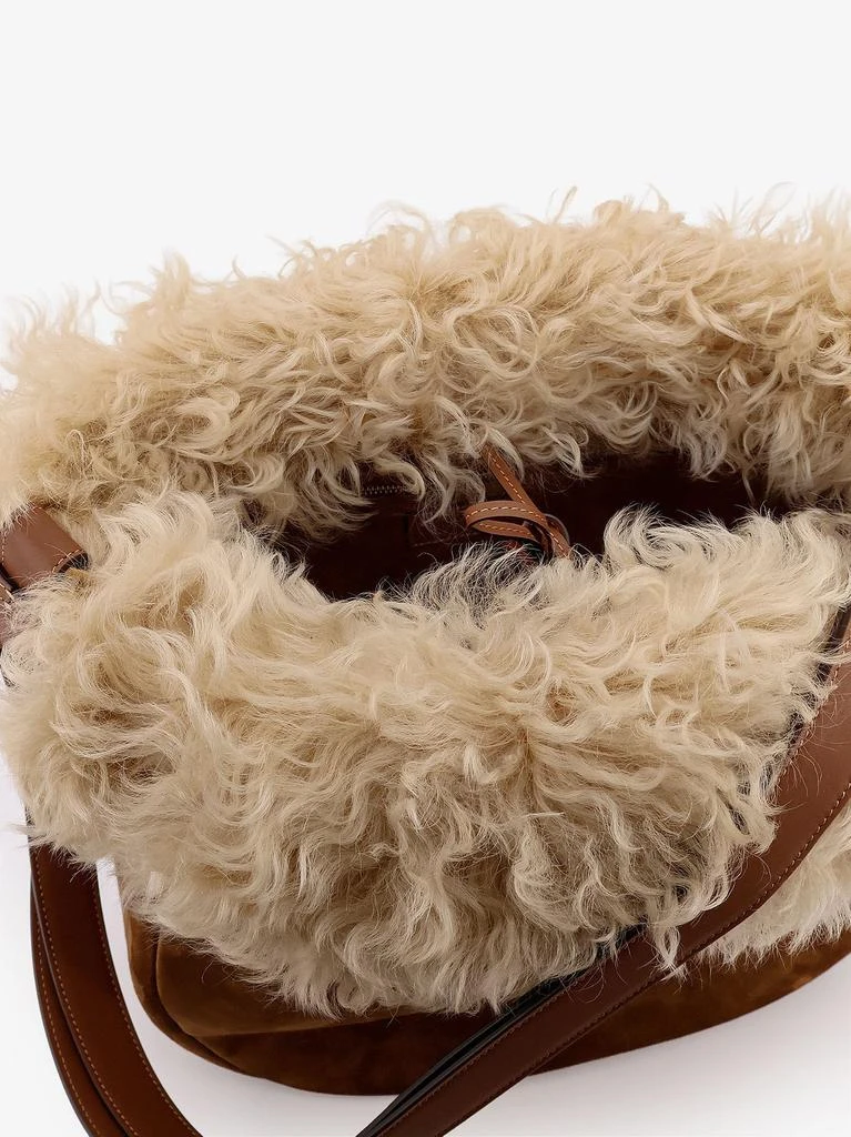 Yves Saint Laurent Suede shoulder bag with shearling profile 6