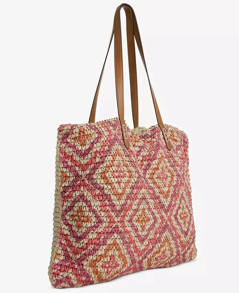 Style & Co Extra-Large Geo Pattern Straw Tote, Exclusively at Macy's 3