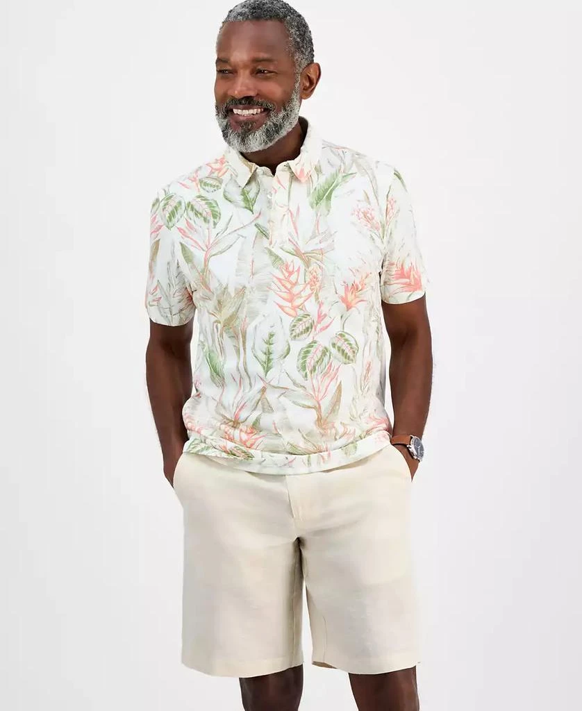 Club Room Men's Hero Short Sleeve Leaf Print Polo Shirt, Exclusively at Macy's 2