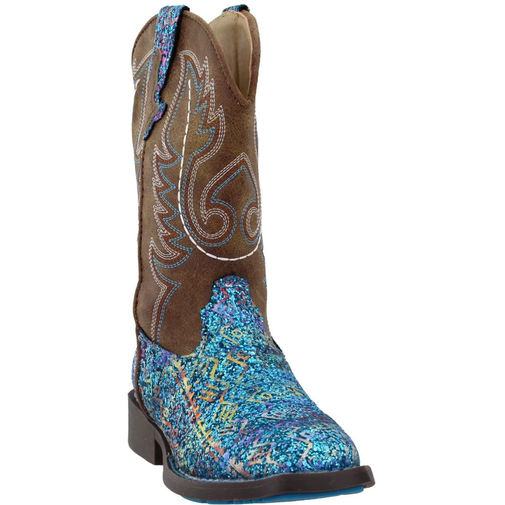 Roper Southwest Glitter Square Toe Cowboy Boots (Little Kid-Big Kid) 2