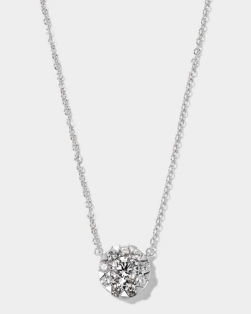 Memoire 18k White Gold Diamond Bouquet Fashion Necklace, 18"L, 0.66tcw