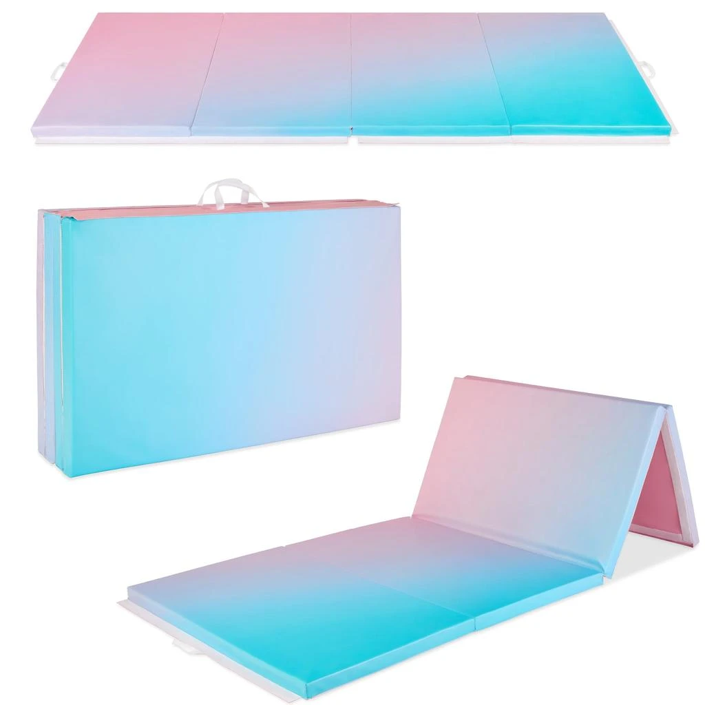 Best Choice Products 10ftx4ftx2in Folding Gymnastics Mat 4-Panel Exercise Workout Floor Mats w/ Handles 11