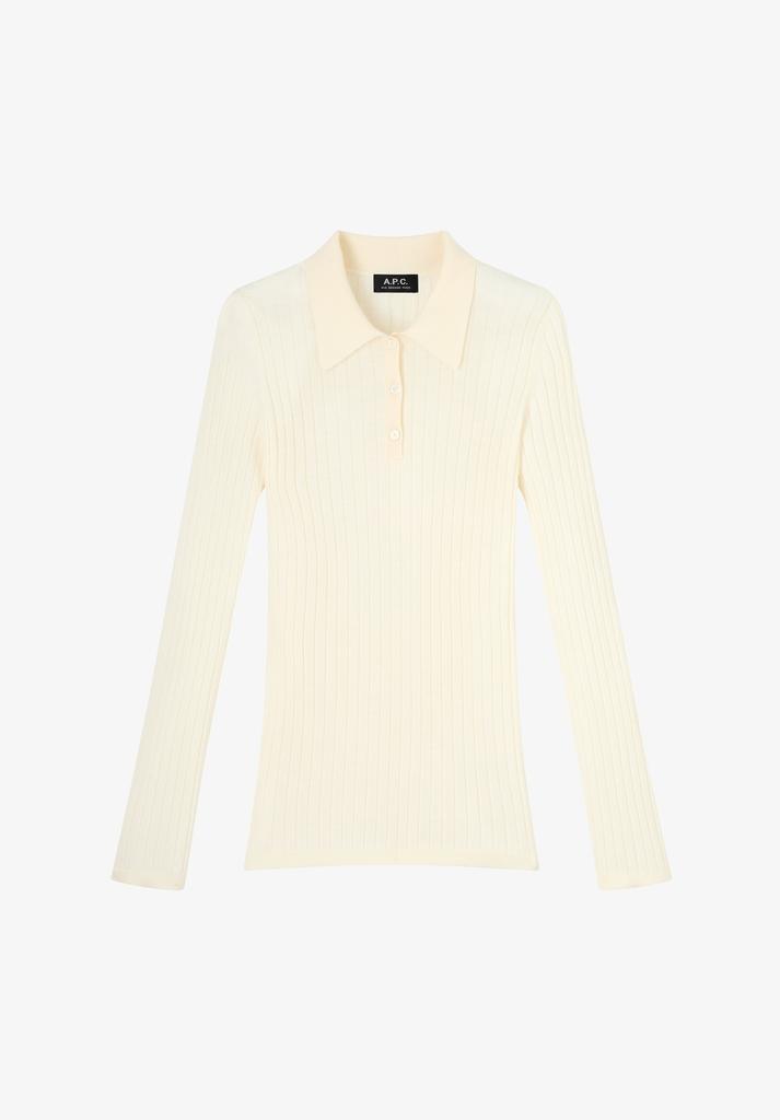 APC Narrow-rib sweater with polo shirt collar