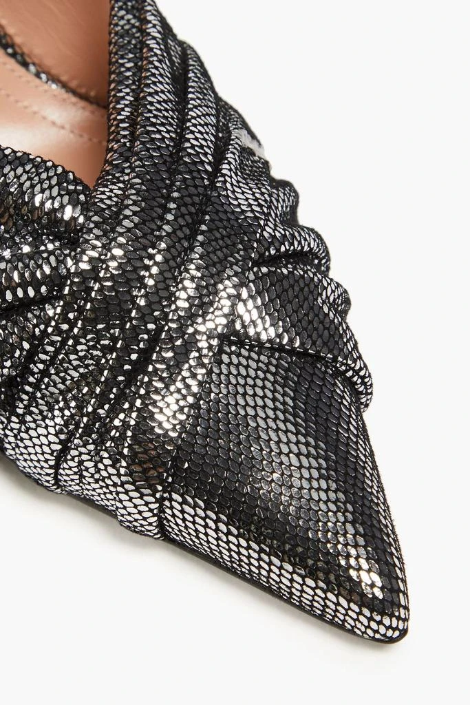 Alberta Ferretti Metallic snake-effect leather pumps 4