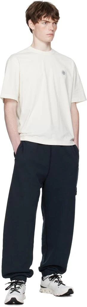 Stone Island Navy 6200004 Brushed Organic Cotton Fleece Sweatpants 5