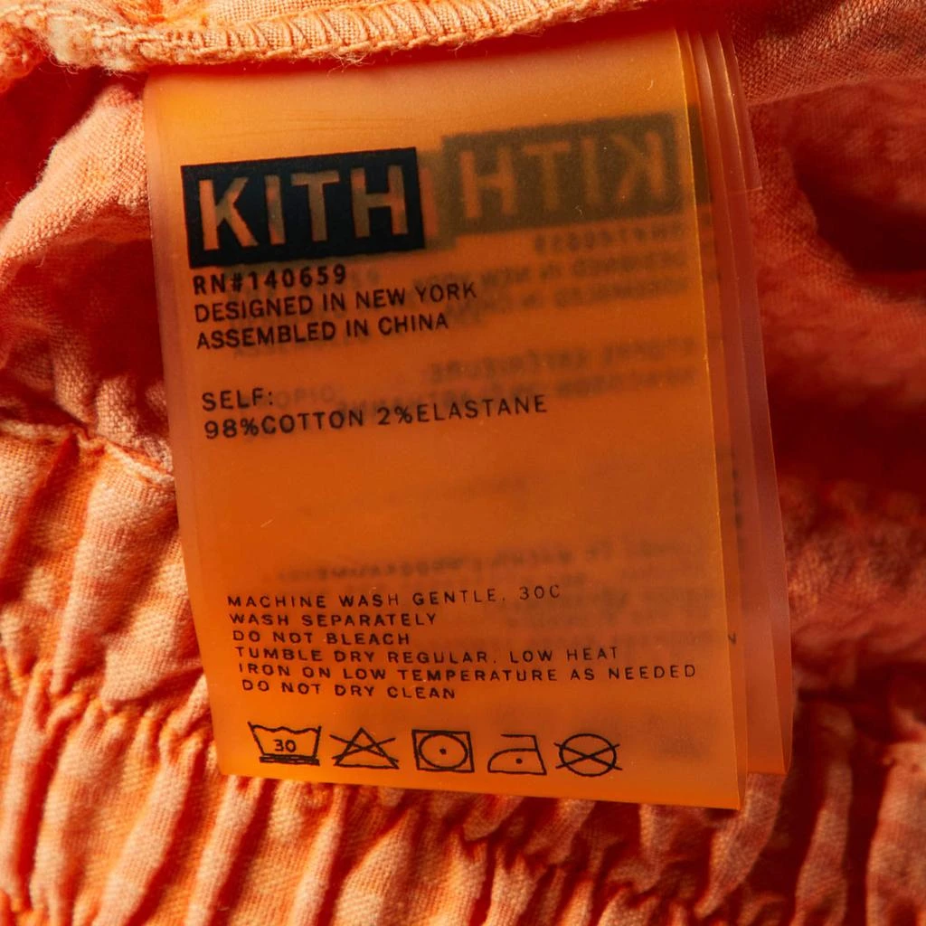 Kith Kith Orange Seersucker Cotton Elasticized Waist Shorts S 5