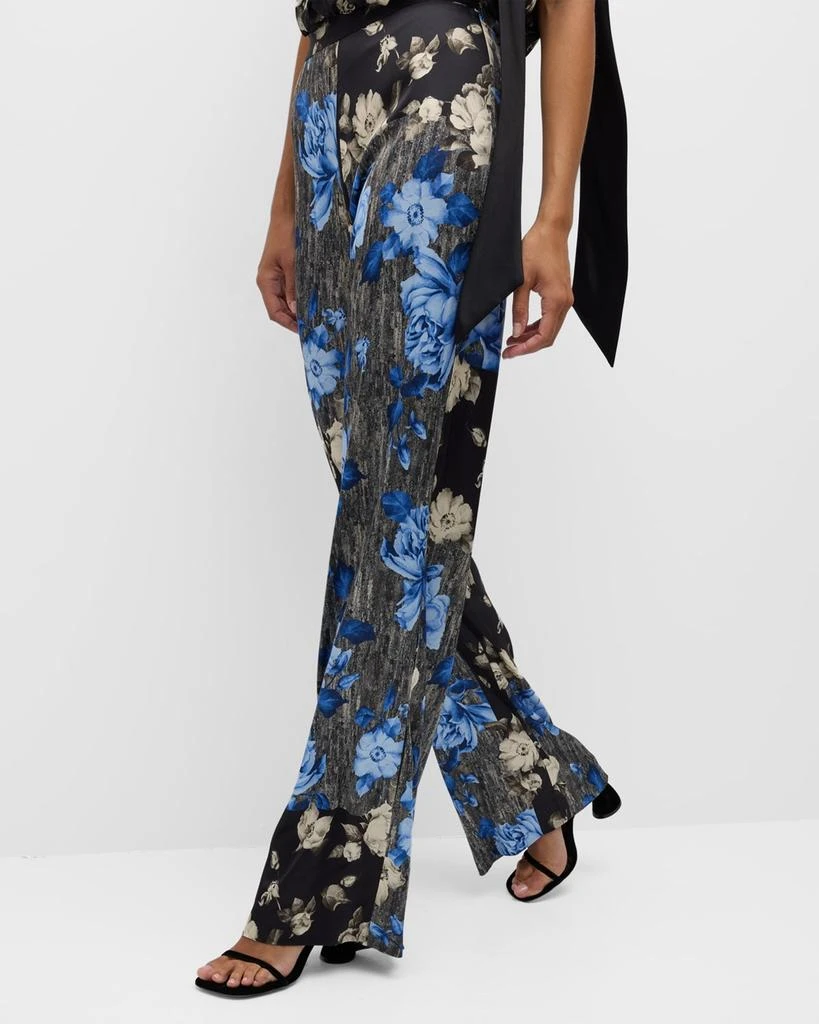 LELA ROSE Patchwork Floral-Print Wide-Leg Pants 7