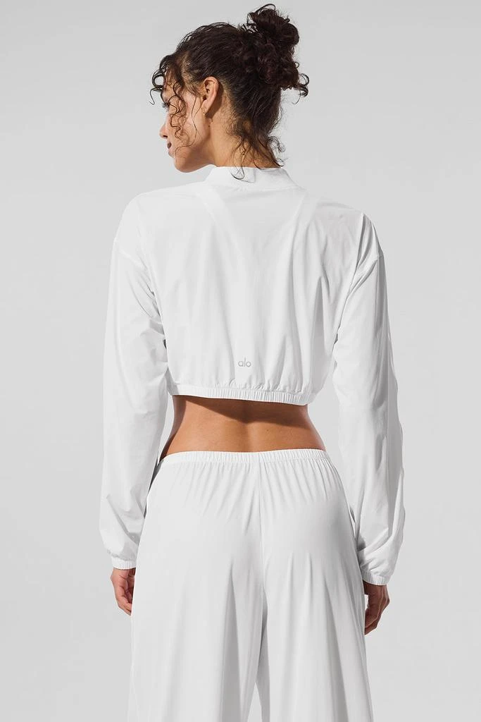 Alo Cropped Breezy Full-Zip Cover Up - White 4