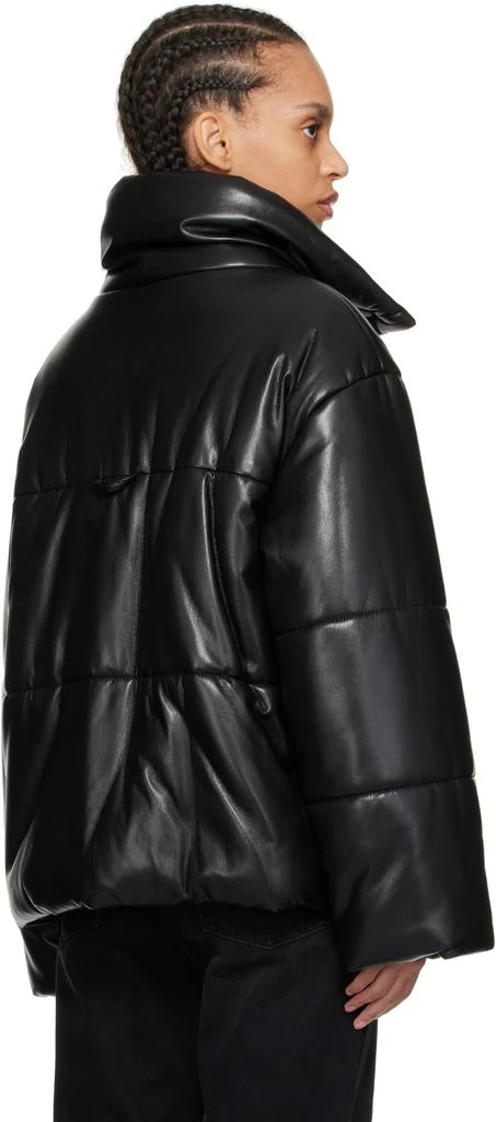 Nanushka Black Hide Faux-Leather Puffer Jacket 3