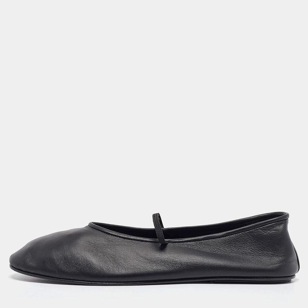 The Row The Row Black Leather Elastic Ballet Flats Size 40.5