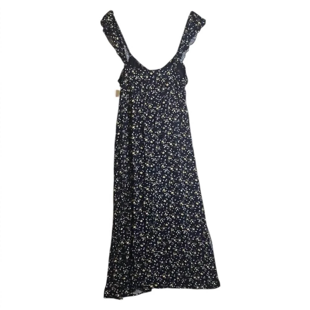 Lush Women's Floral Flutter Sleeve Empire Waist Dress In Navy 2