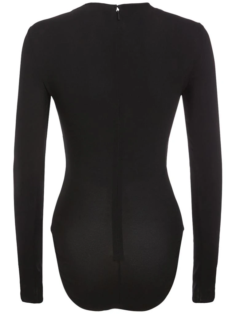 Versace Georgette Long Sleeved Corset Bodysuit 4