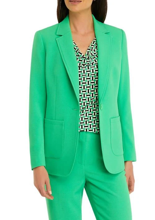 THE LIMITED Limited Womens One Button Notch Collar Fitted Jacket 1