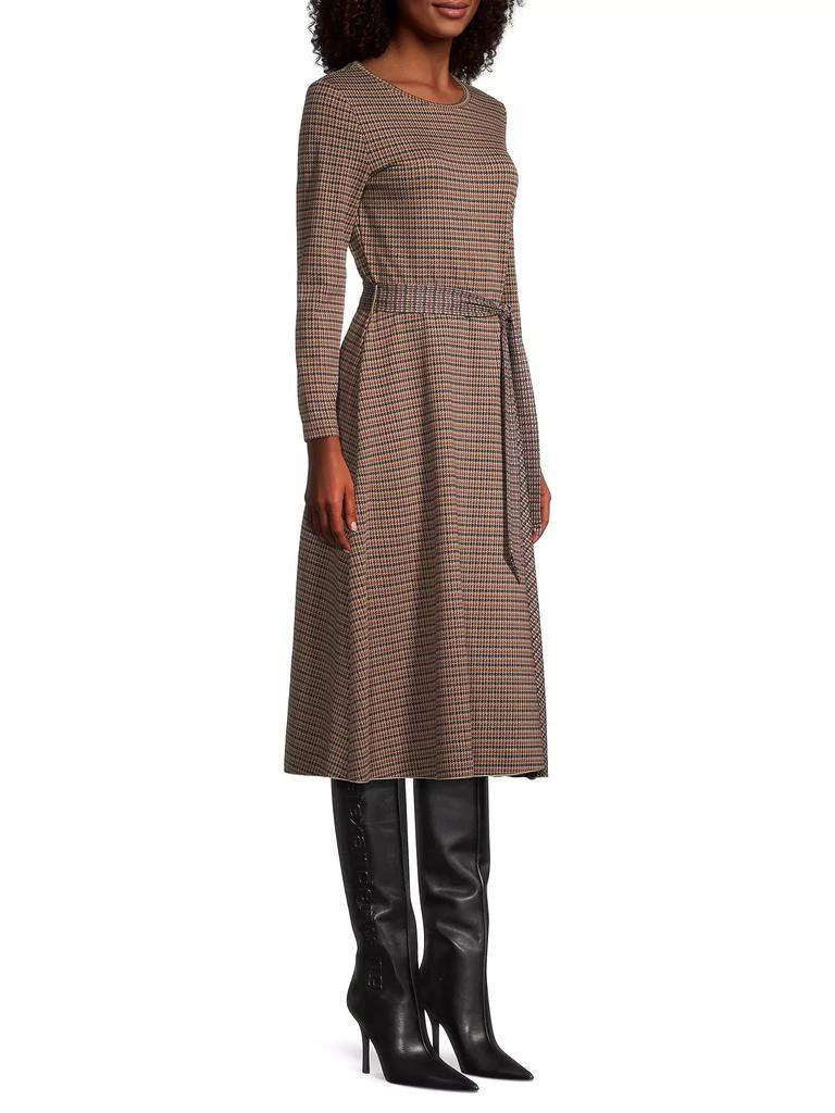 Weekend Max Mara Plaid Cotton-Blend Tie-Waist Midi-Dress 4