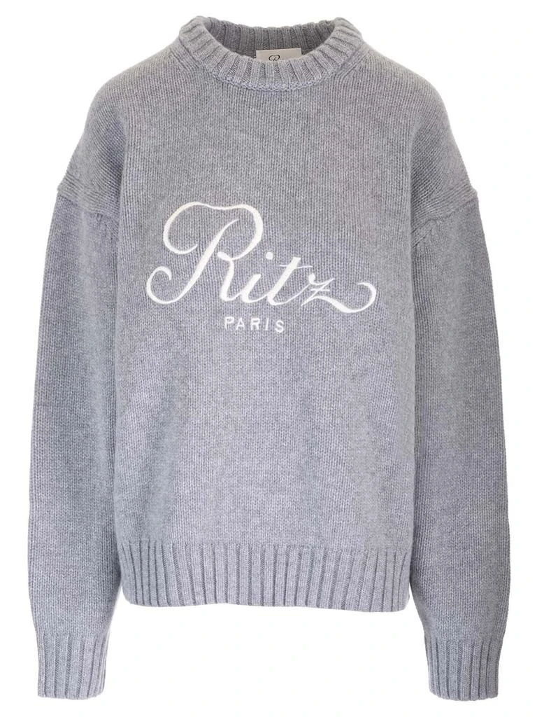 FRAME Frame X Ritz Paris Logo Embroidered Knit Jumper 1