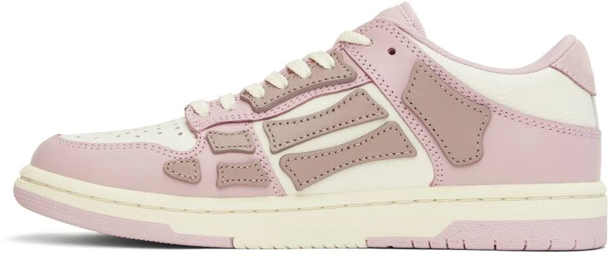 AMIRI White & Pink Skel Top Low Sneakers 3