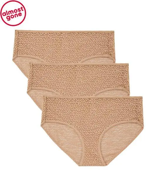 DKNY 3pk Modern Lace Hipsters