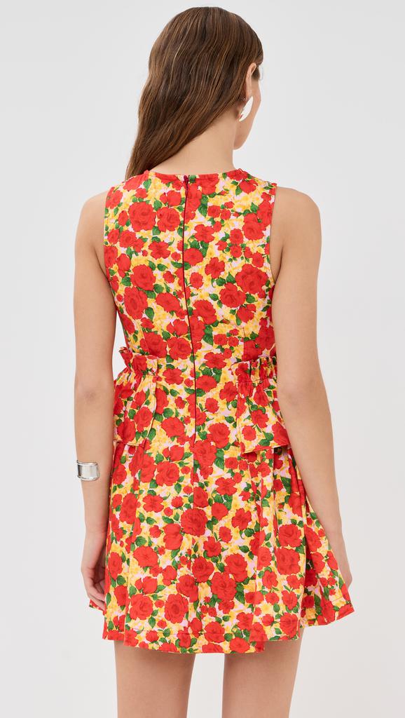 Kika Vargas Gabriela Dress Red Rose Cotton