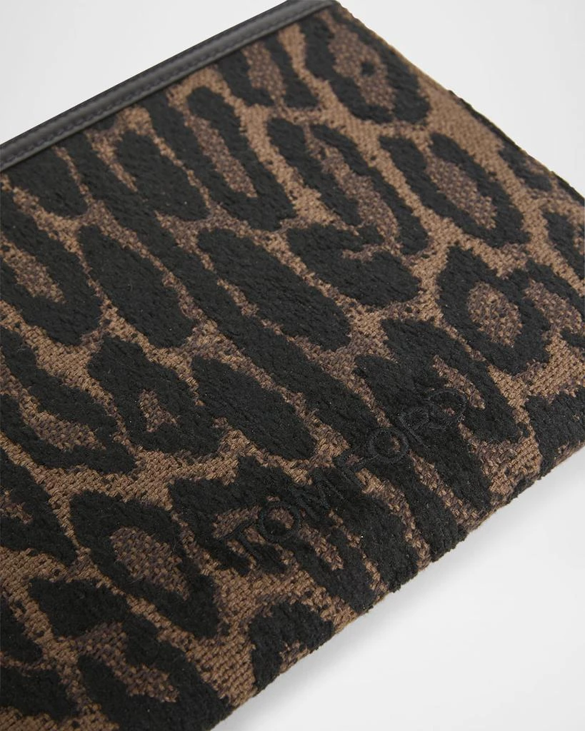 Tom Ford Wristlet Pouch Bag in Jacquard and Calf Leather 5
