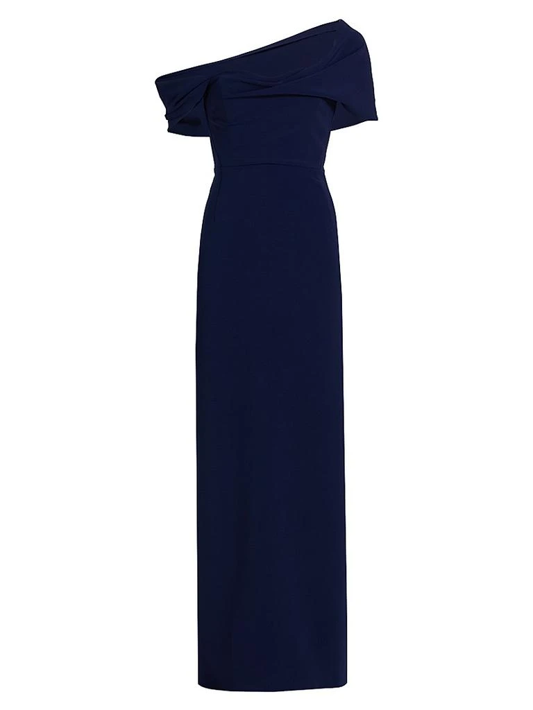 saks off the shoulder dress Amsale Draped Off-The-Shoulder Gown
