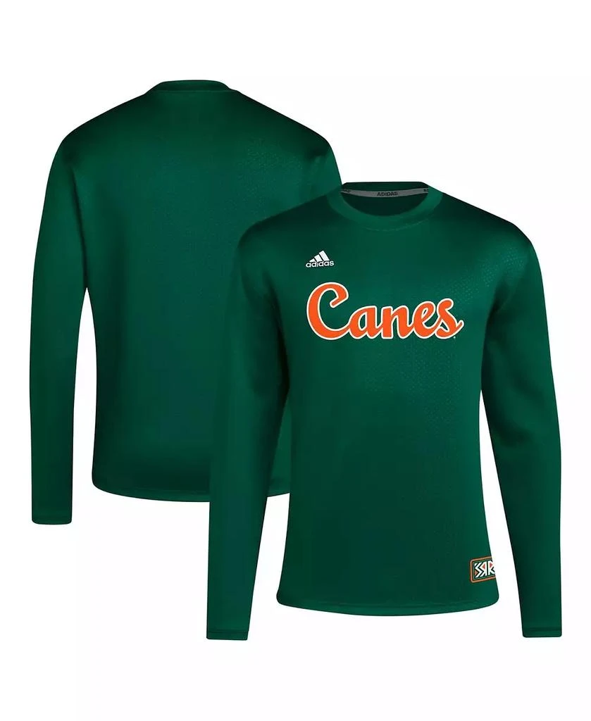Adidas Men's Miami Hurricanes Reverse Retro Baseball Script Pullover Sweatshirt 1